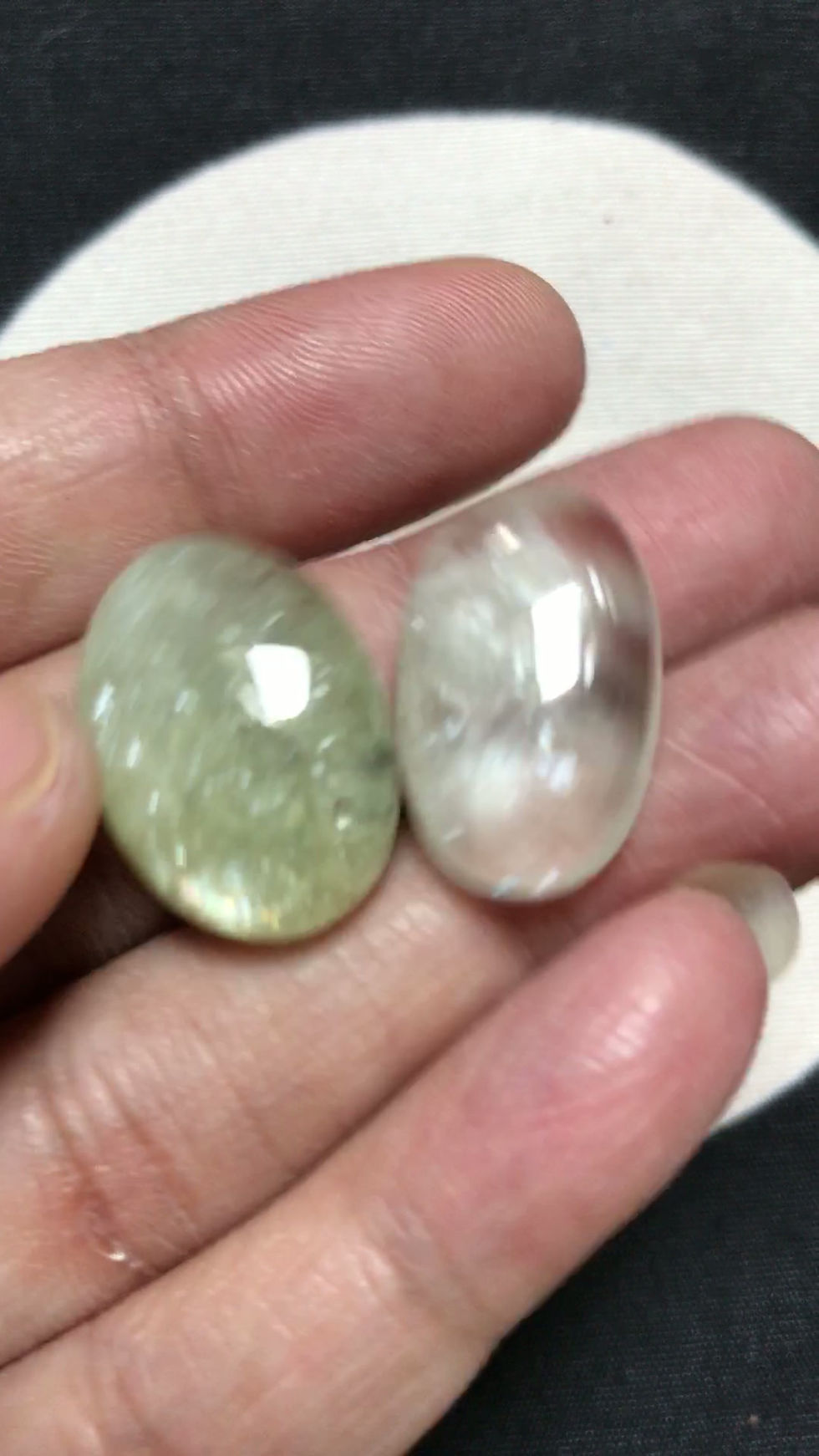 Thumbnail: Aquamarine Cabochon 2 Piece Size 45-21 MM Approx
