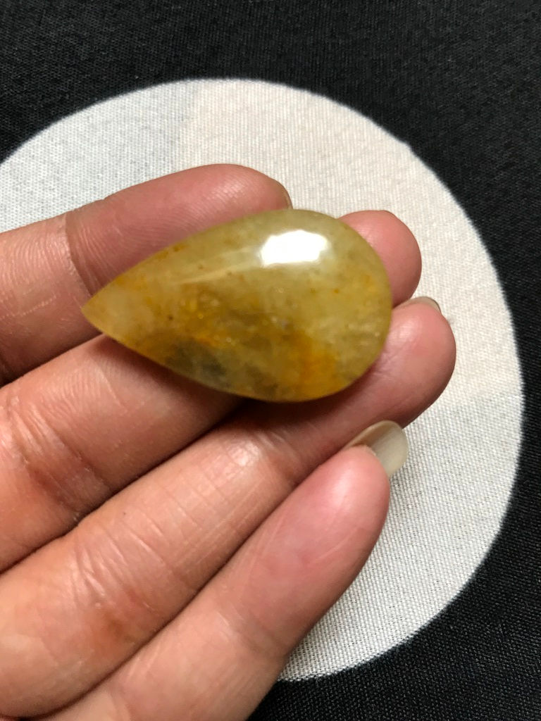 Миниатюра: Yellow Aquamarine Cabochon 1 Piece Size 33 MM Approx