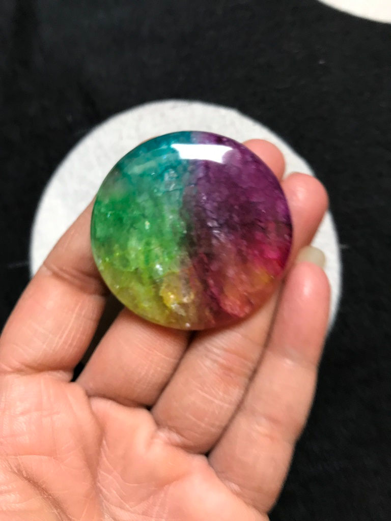 縮圖：Rainbow Solar Quartz Cabochon 1 Piece Size 45 MM Approx