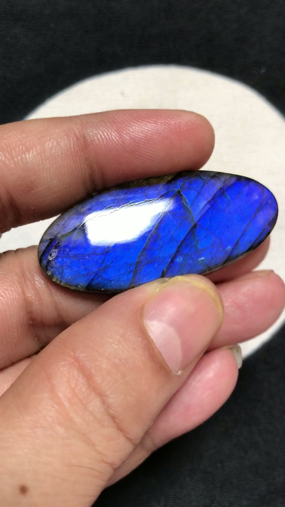 Miniature : Blue Labradorite Cabochon 1 Piece Size 46 MM Approx