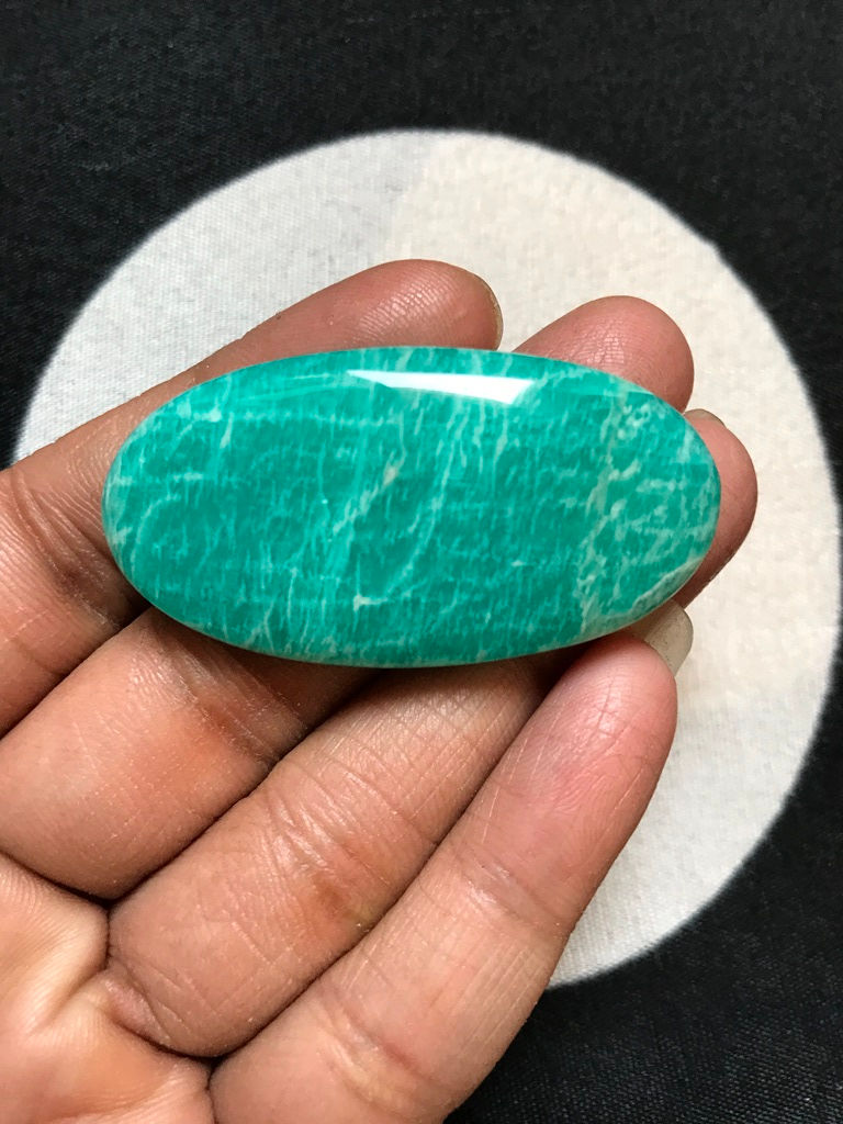 サムネイル： Amazonite Cabochon 1 Piece Size 48 MM Approx