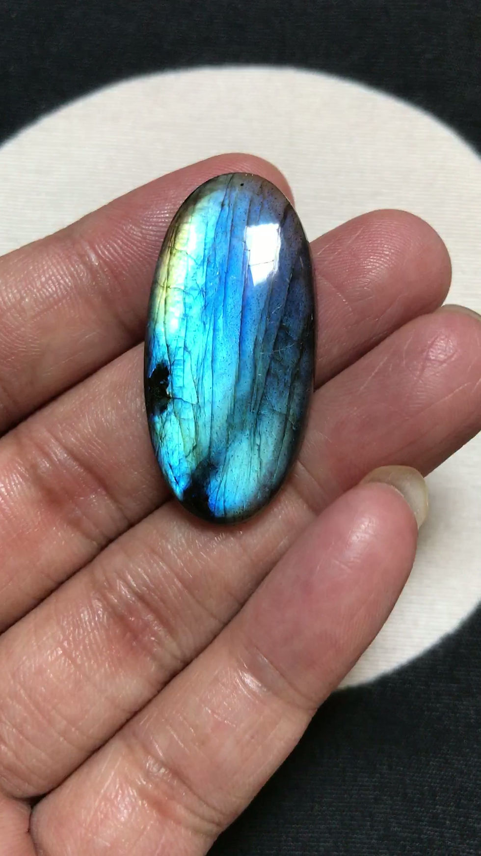 Thumbnail: Labradorite Cabochon 1 Piece Size 37 MM Approx