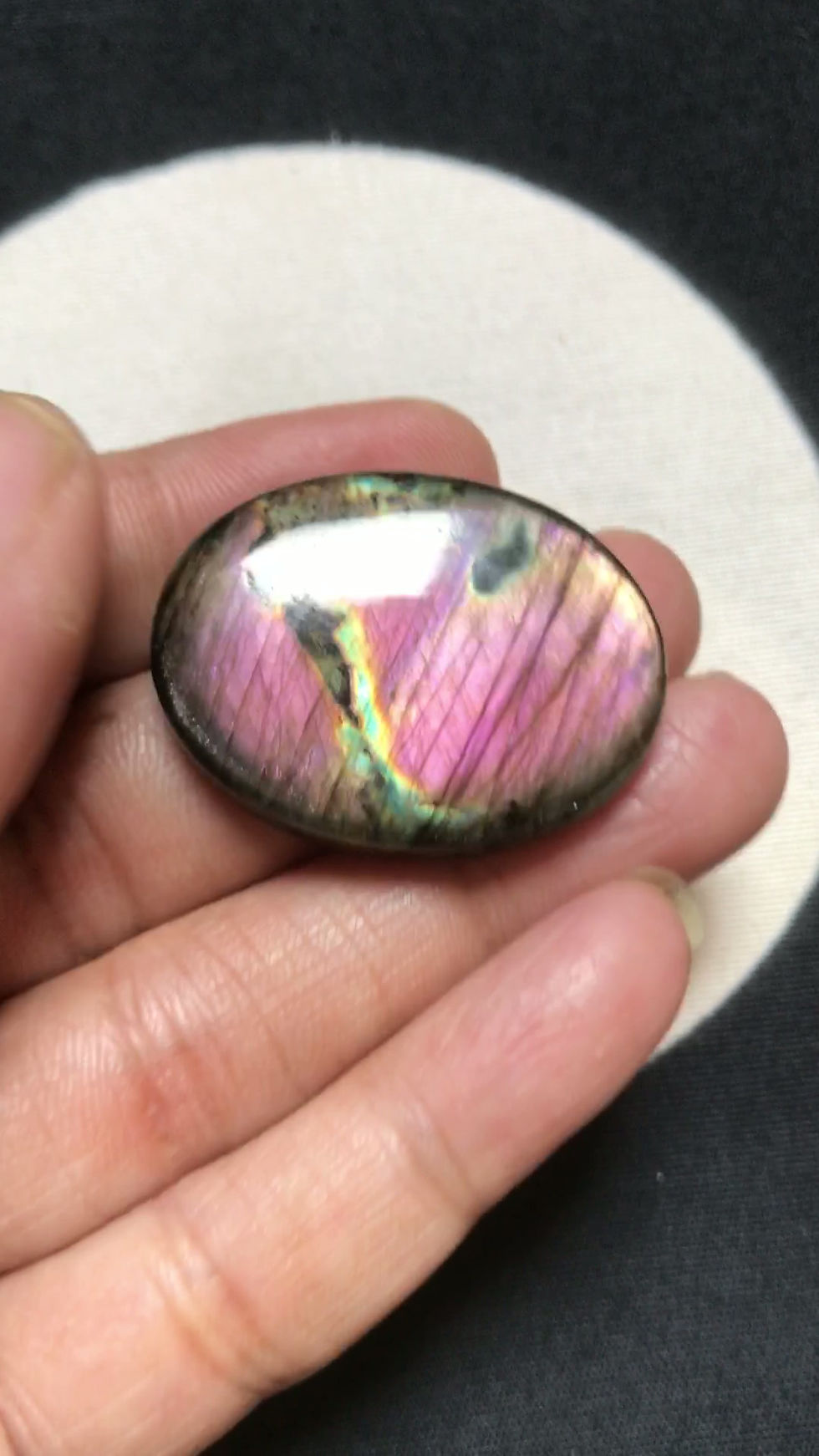 Thumbnail: Labradorite Cabochon 1 Piece Size 34 MM Approx
