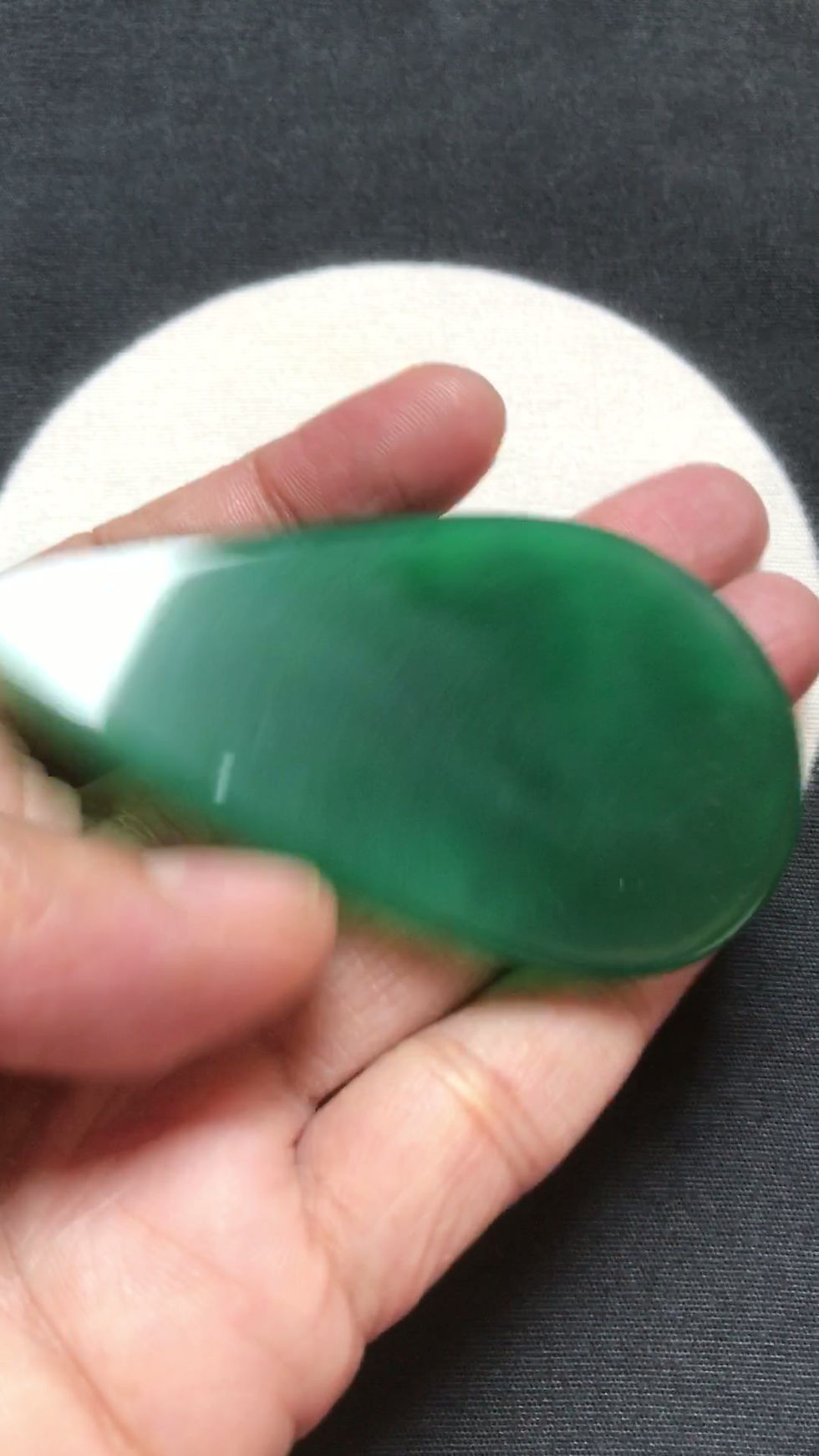 Thumbnail: Green Onyx Carving Cabochon 1 Piece Size 78 MM Approx