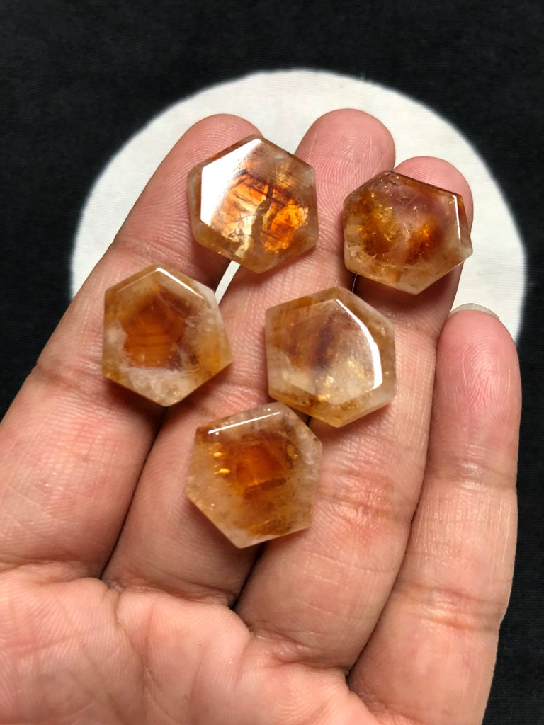 Миниатюра: Natural Citrine Slice 5 Piece Size 19-16 MM APPROX