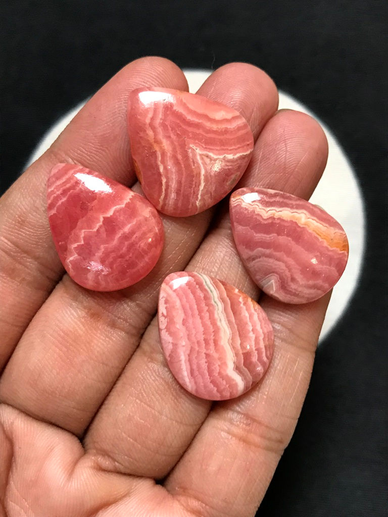 Миниатюра: Rhodochrosite Cabochon 4 Piece Size 23 MM Approx