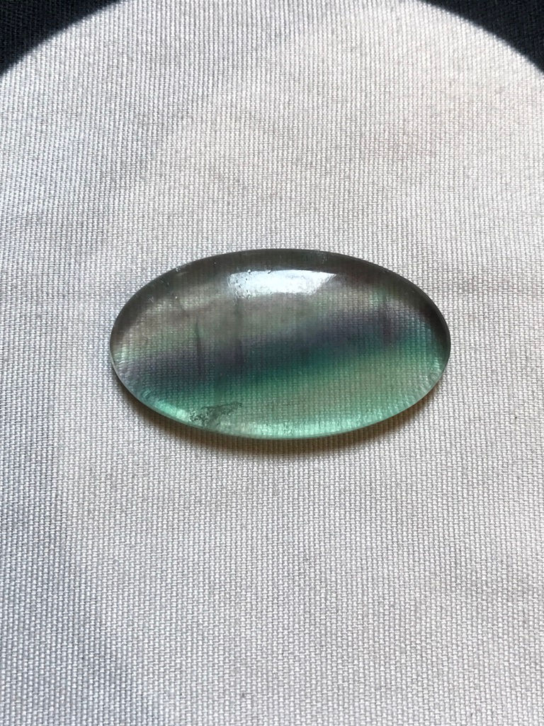 サムネイル： Fluorite  Cabochon 1 Piece Size 36 MM Approx