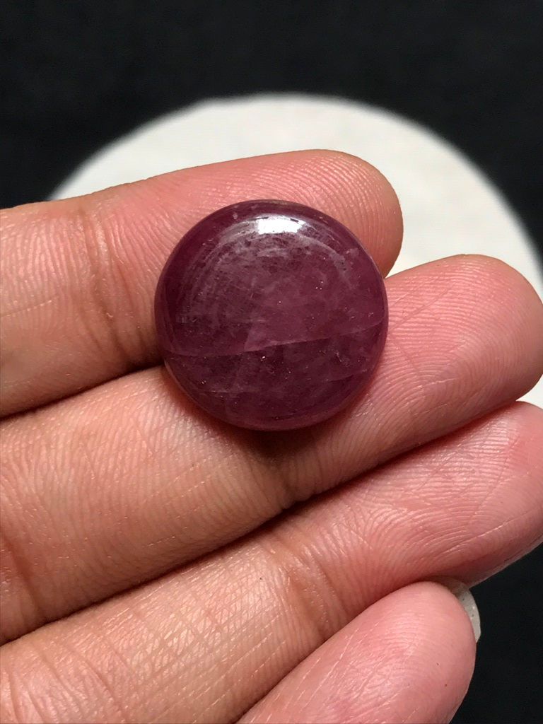 サムネイル： Ruby Cabochon 1 Piece Size 18 MM Approx