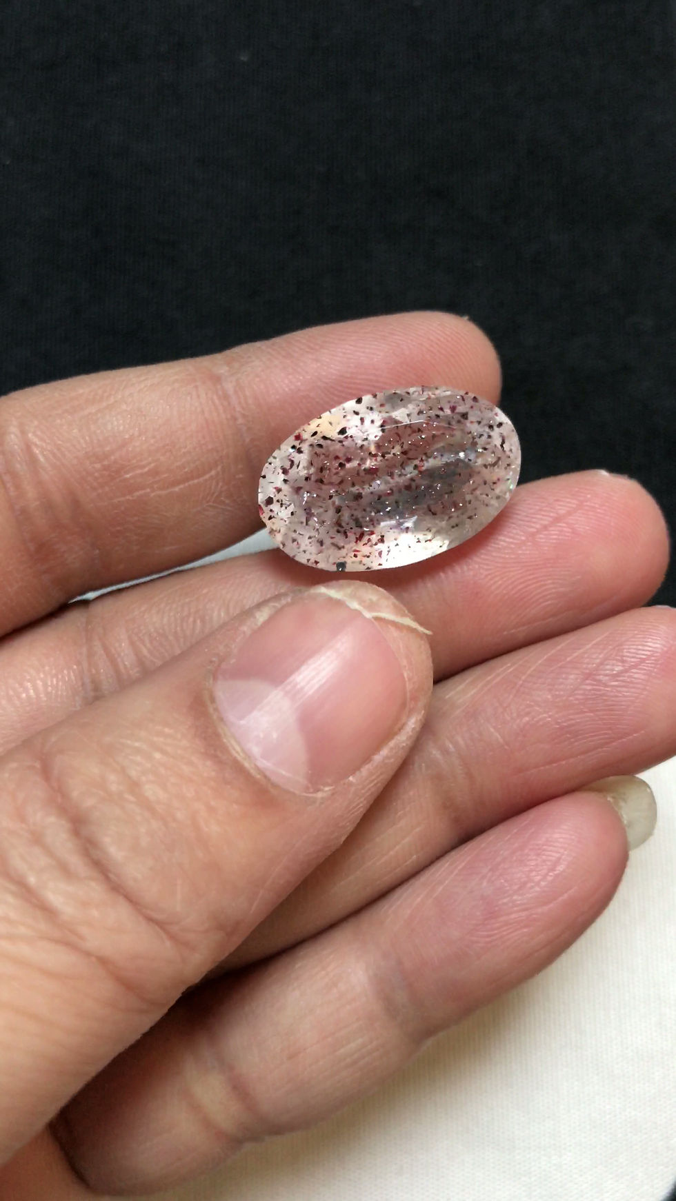 サムネイル： Super Seven Faceted Cabochon 1 Piece Size 22 MM Approx