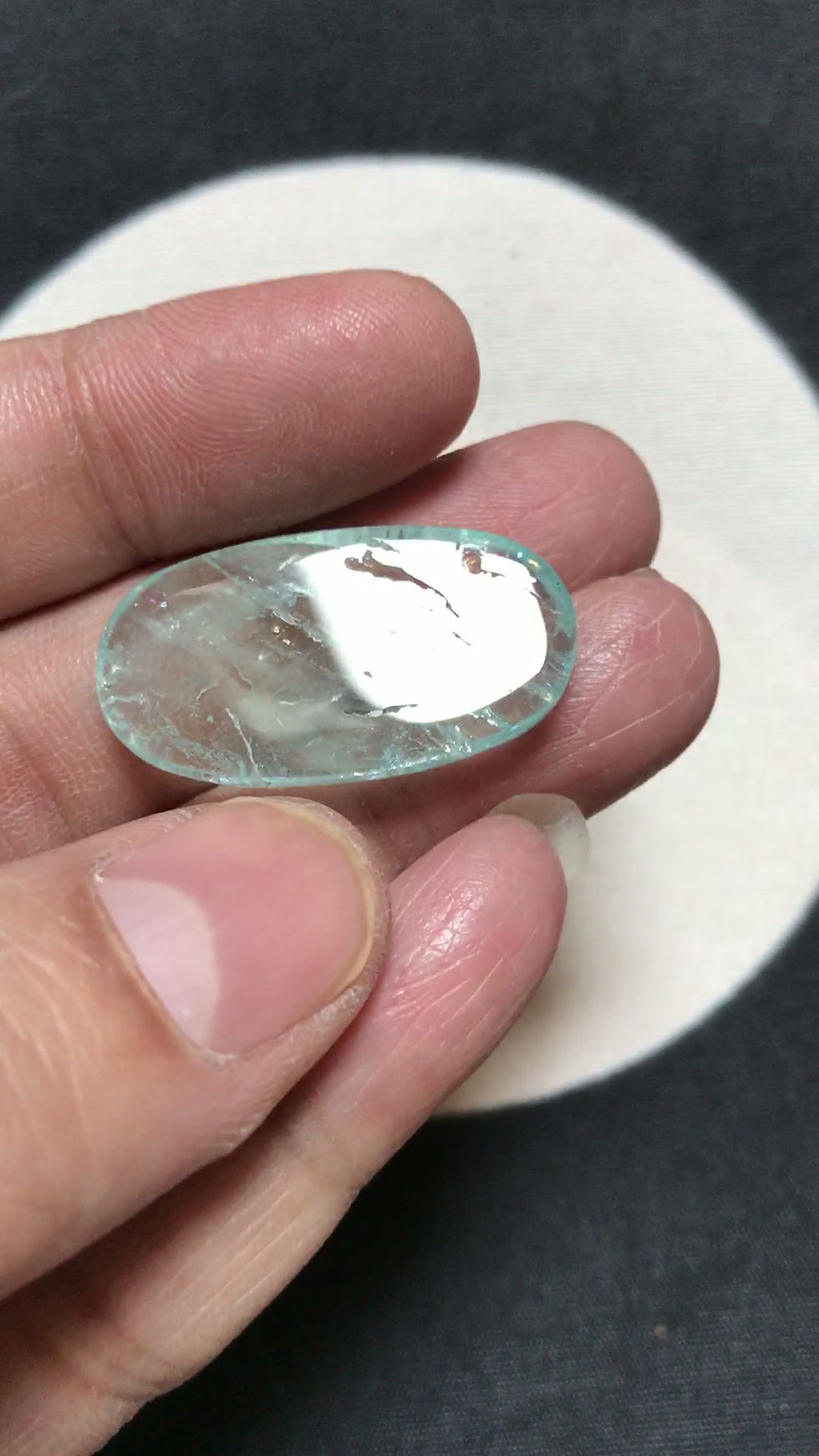Miniatura: Aquamarine Cabochon 1 Piece Size 29 MM Approx