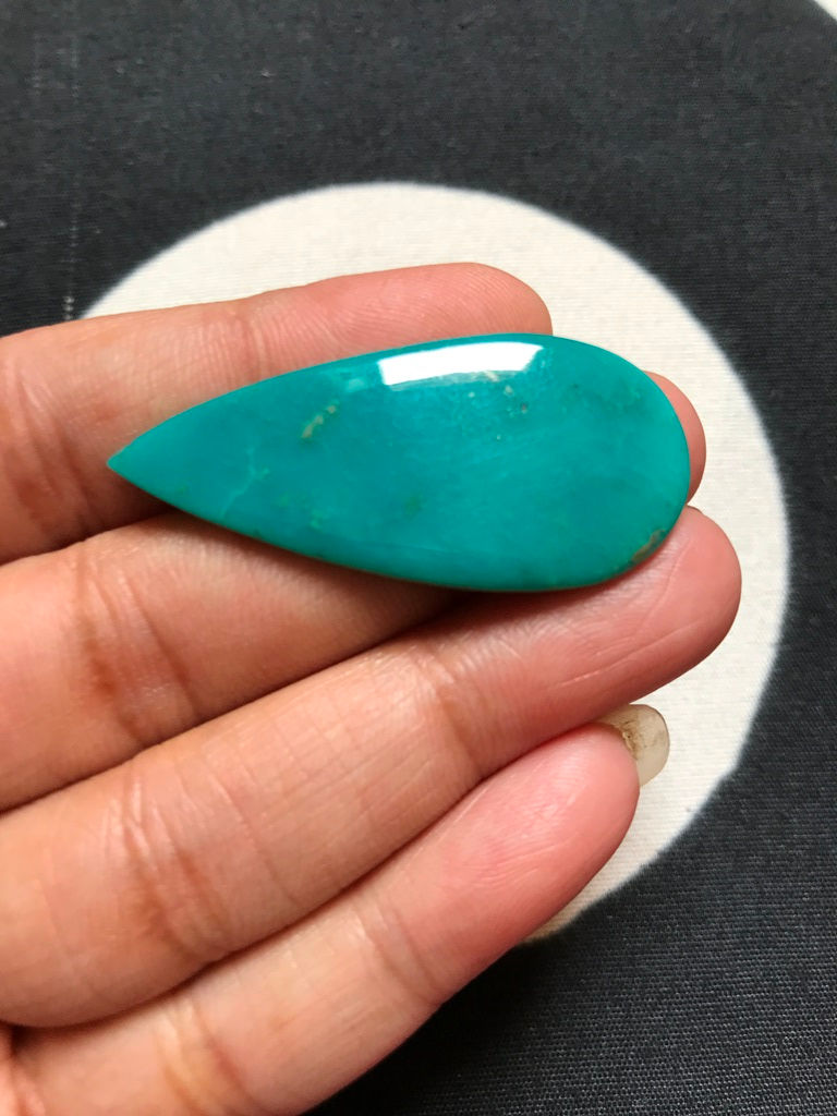 Miniature : Arizona Turquoise Cabochon 1 Piece Size 44 MM APPROX