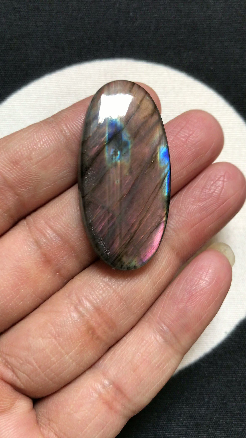 Miniature : Labradorite Cabochon 1 Piece Size 41 MM Approx