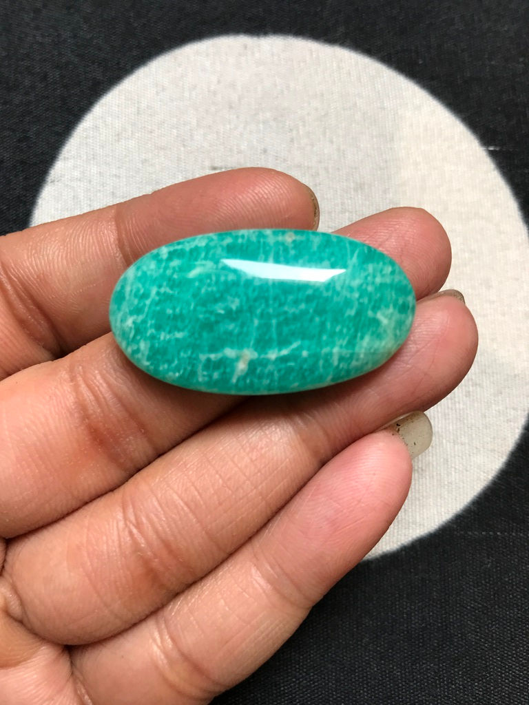 Thumbnail: Amazonite Cabochon 1 Piece Size 36 MM Approx