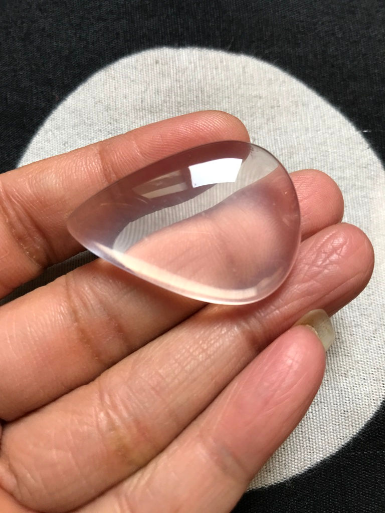 サムネイル： Rose Quartz Cabochon 1 Piece Size 37 MM Approx