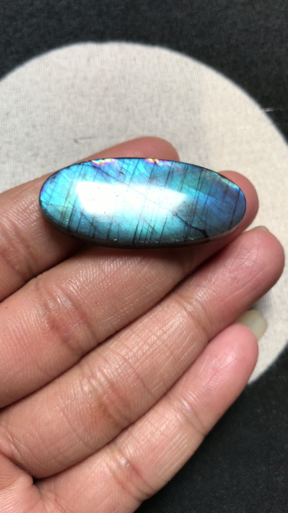 Miniature : Labradorite Cabochon 1 Piece Size 40 MM Approx