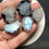 Thumbnail: Rainbow Moonstone Slice. 5 Piece Size 22-18 MM Approx