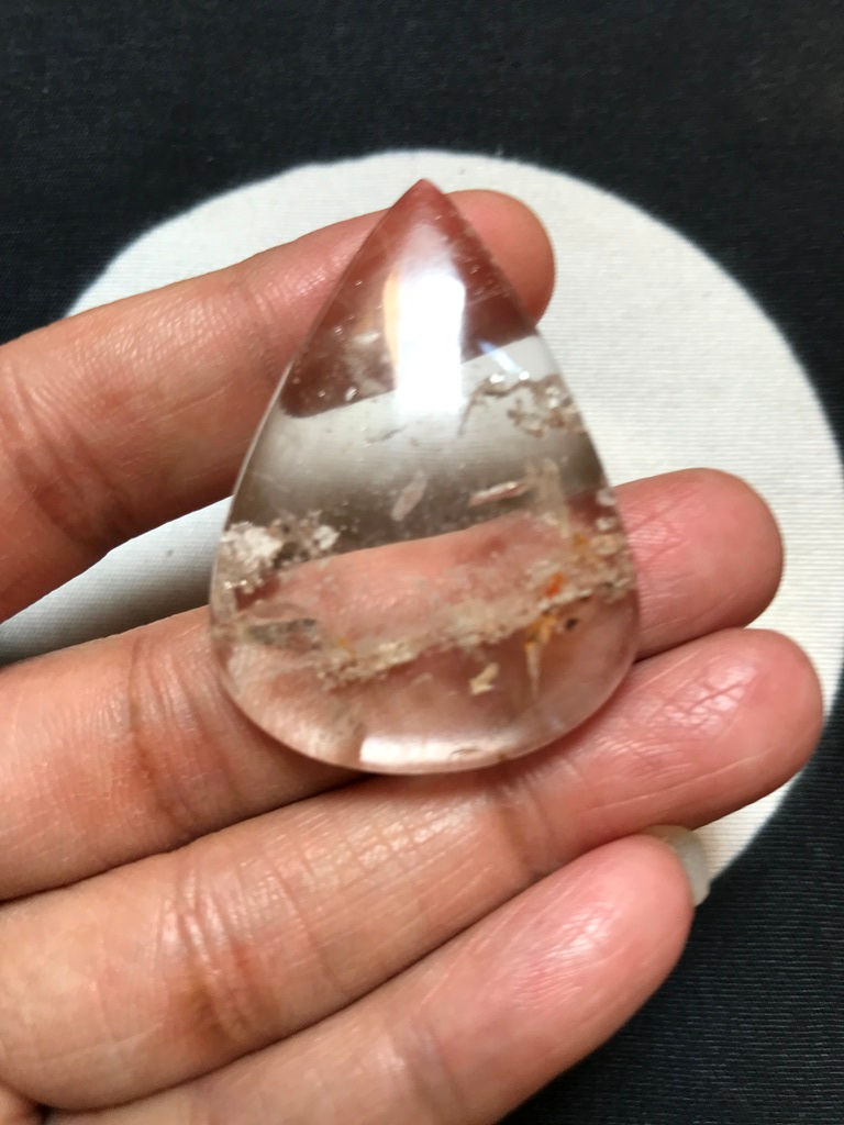 White Topaz Cabochon 1 Piece Size 44 MM Approx