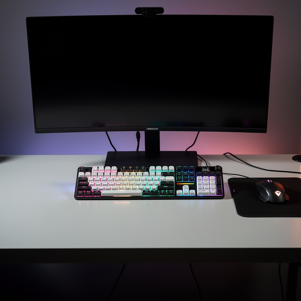 Thumbnail: Redragon K762WB-RGB-PRO LCD Full-size Gasket Mechanical Keyboard – Black