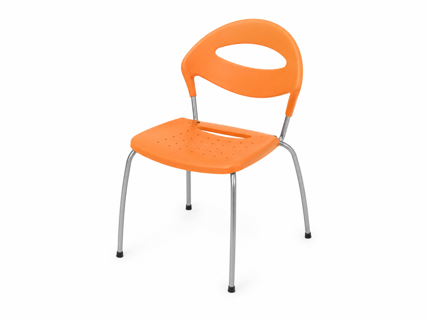 Chaise en plastique orange