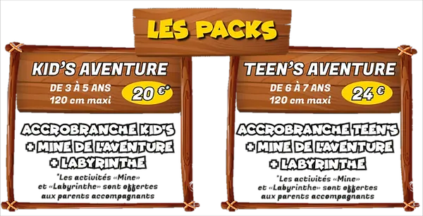 Tarifs jungle aventure 