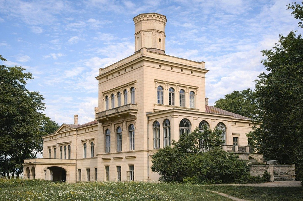Jõhvi mõisa peahoone Foto: Eesti Rahva Muuseum (ERM Fk 887:511), koloreeritud Mõisablogi poolt