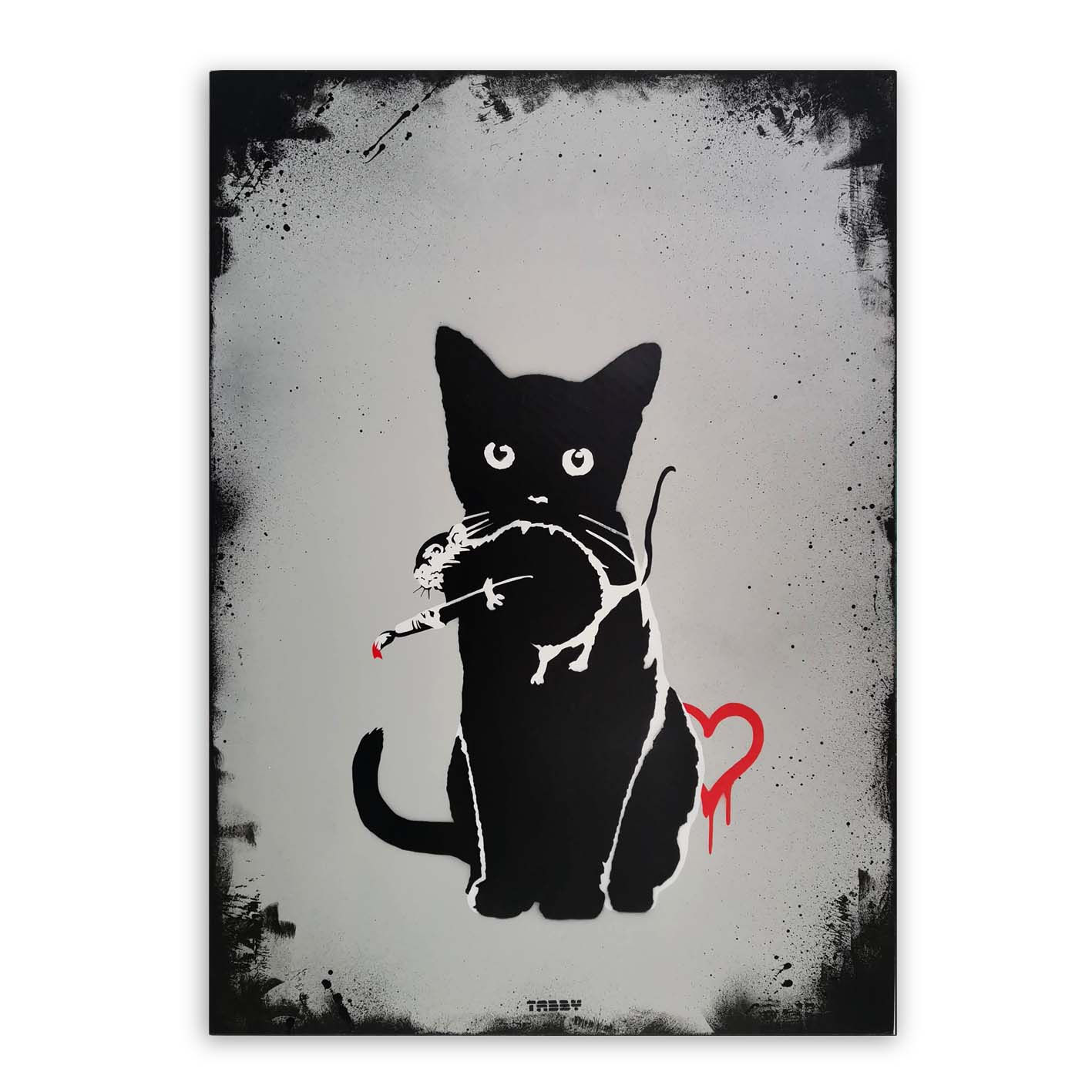 TABBY Cat vs BANKSY Rat - Street Heart