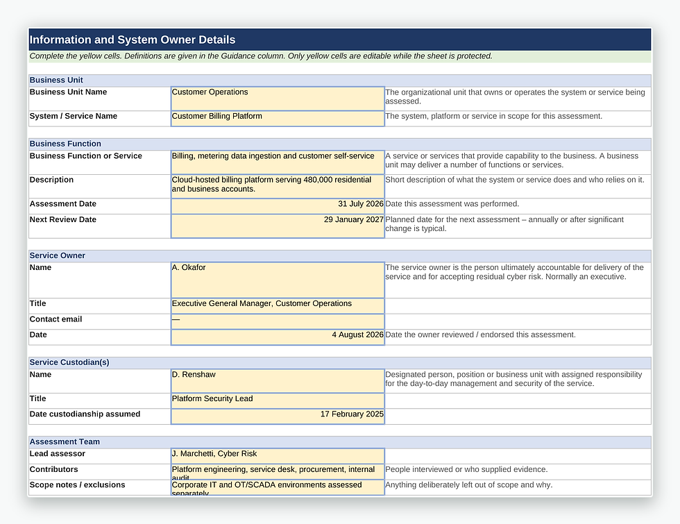 Thumbnail: SRMBOK NIST CSF 2.0 Assessment Tool