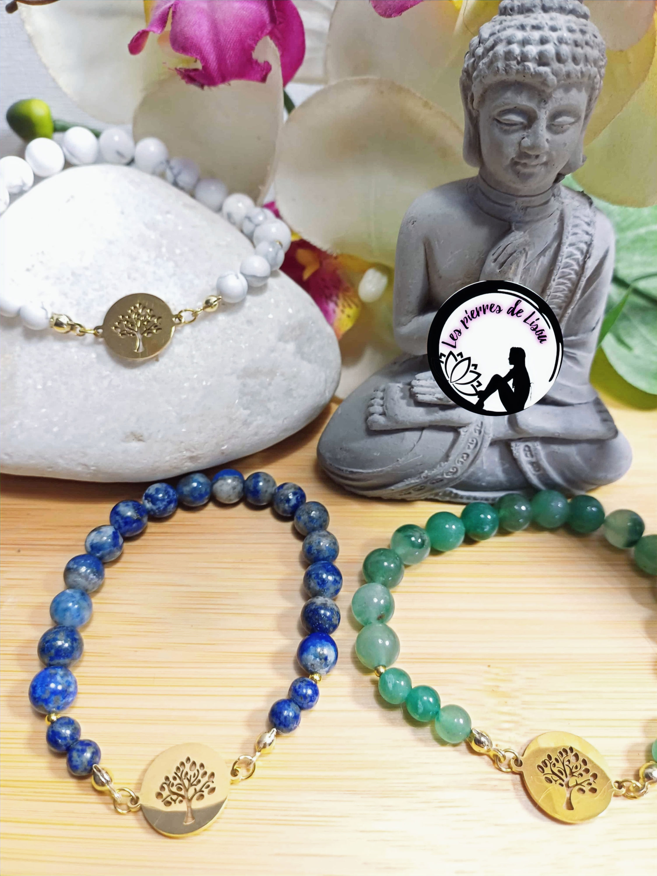 Bracelet medaillon arbre dorée