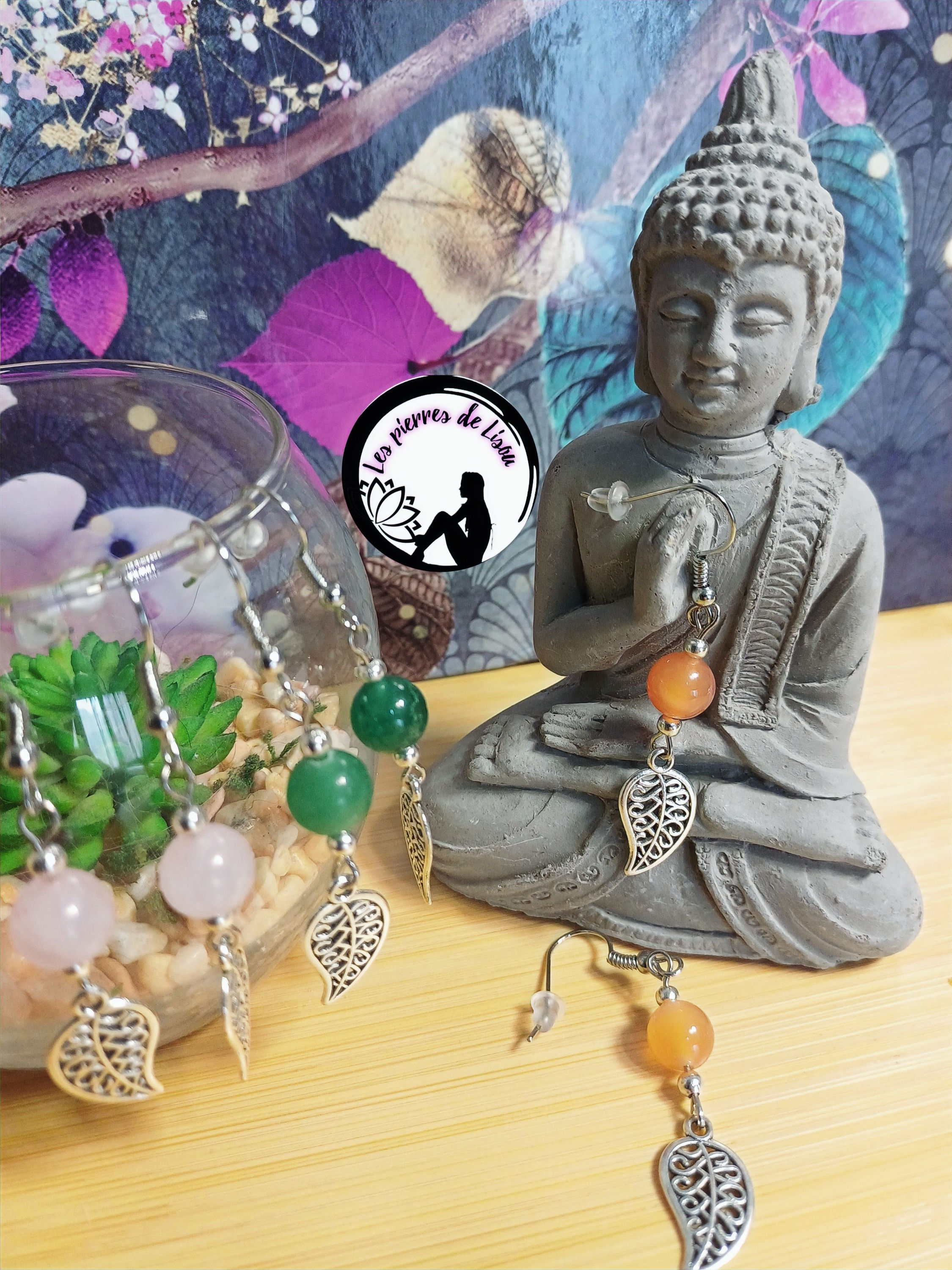 boucles d'oreilles feuille