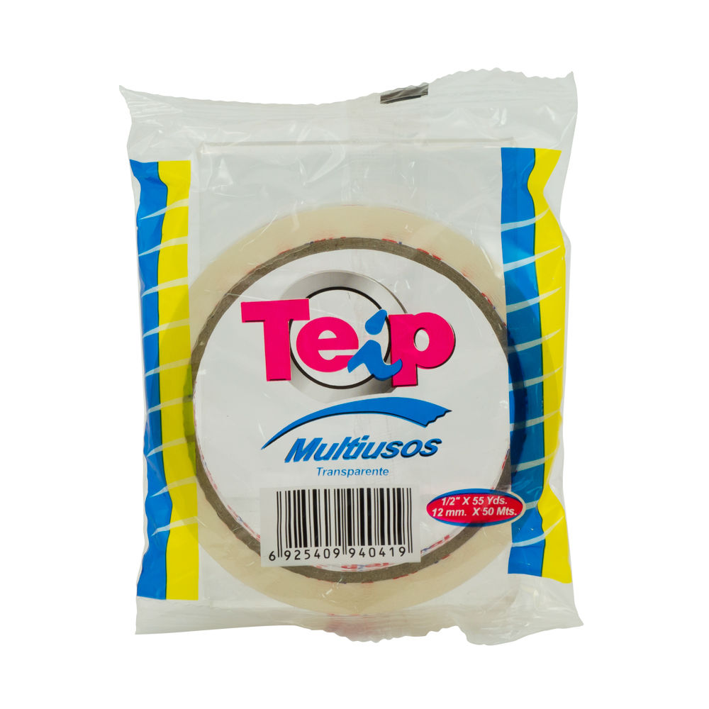 Cinta Adhesiva Teip 1/2" x 55 yds