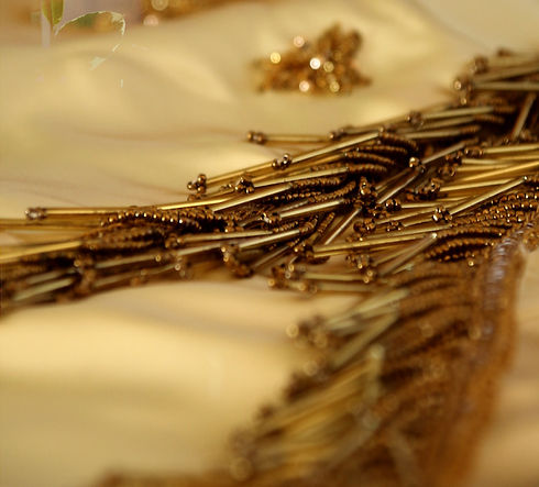 Close up beaded skirt