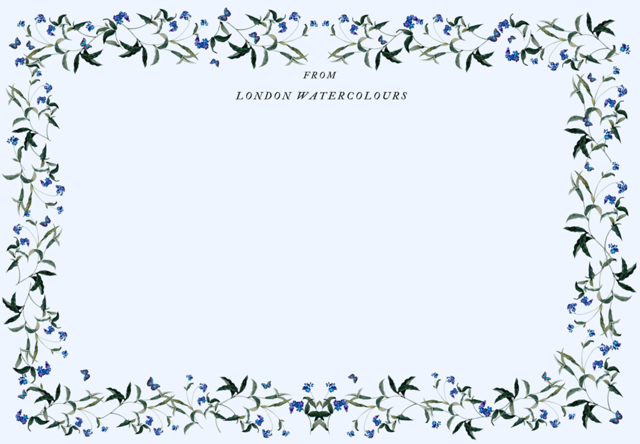 Blue Flowers Correspondence Cards