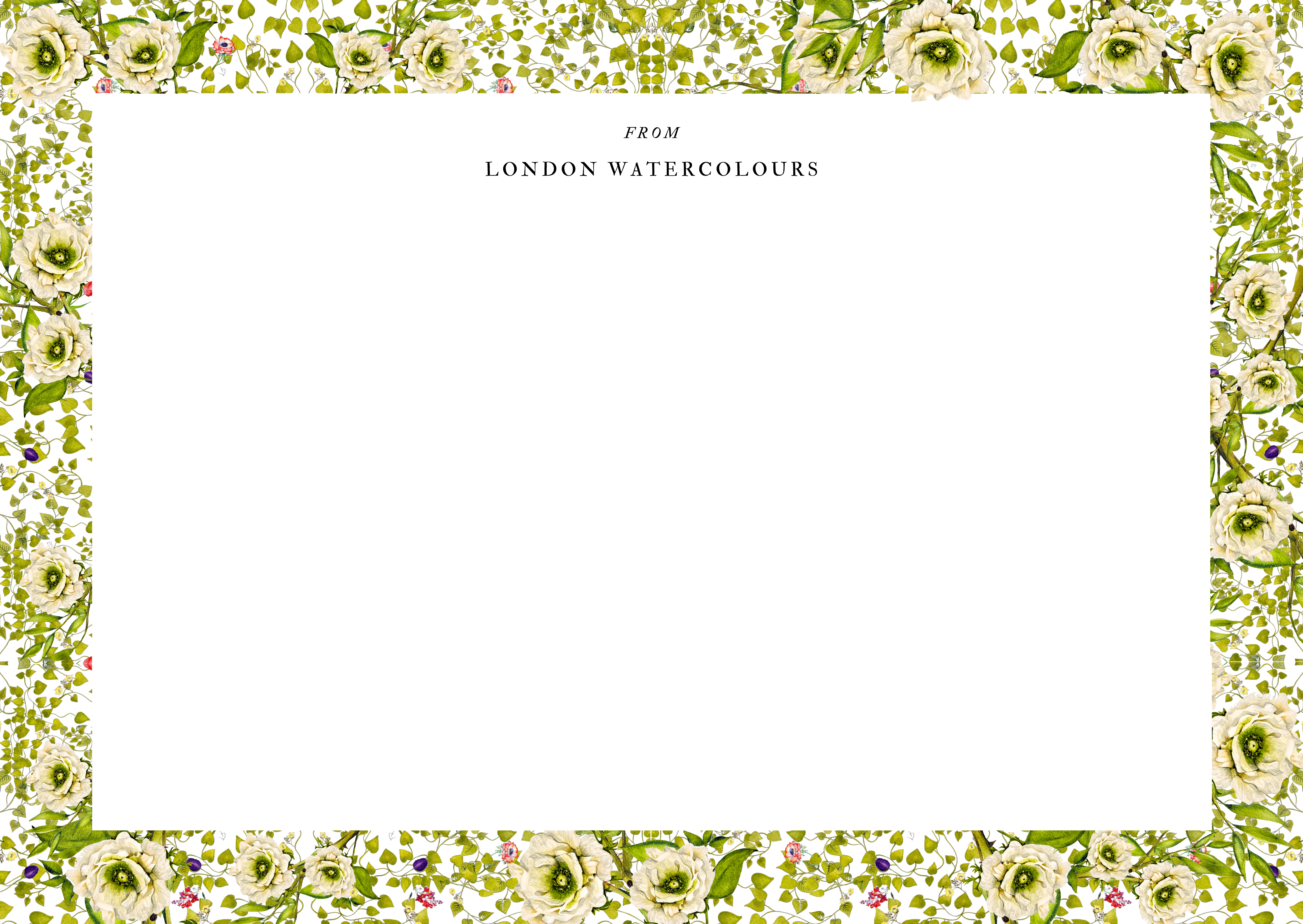 Set of Bespoke A6 Correspondence Cards White Roses