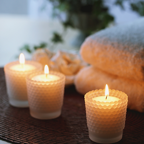 velas y toallas en la practica