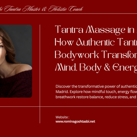 Romina Goshtasbi explaning about tantra massage in madrid
