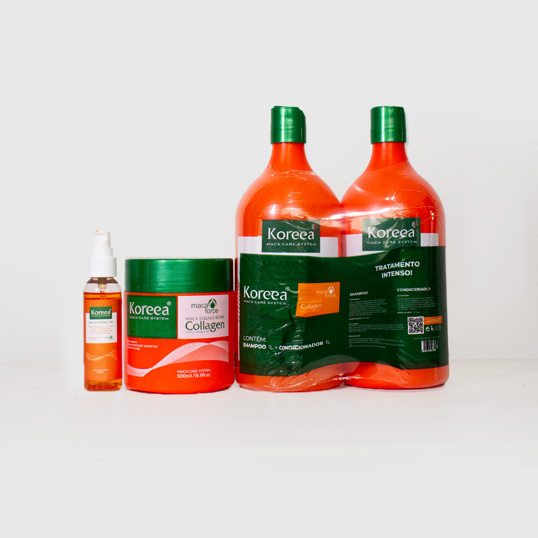 Kit Máscara Koreea 500g + 1 Shampoo 1l + 1 Condicionador Koreea 1l + Òleo Koreea