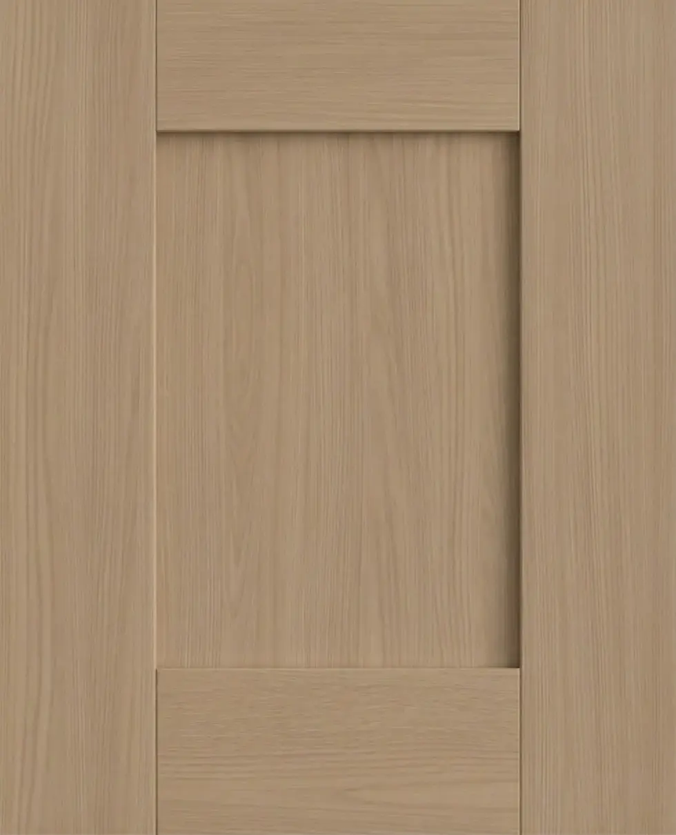 Light brown shaker style cabinet doors