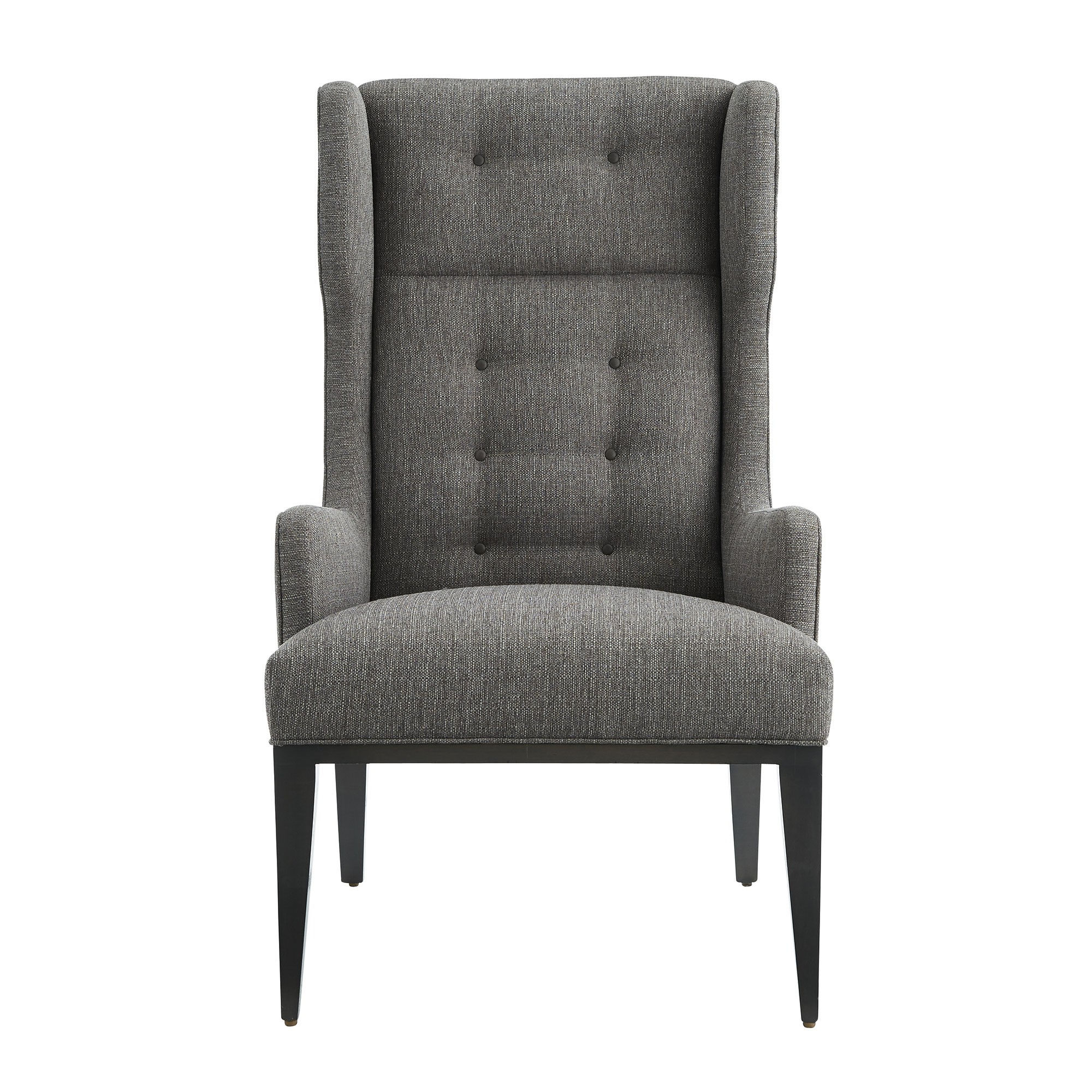 Idol Wing Chair Soot Textured Tweed Grey Ash