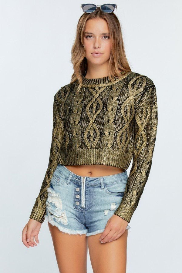 Thumbnail: Glittered Round Neck Sweater