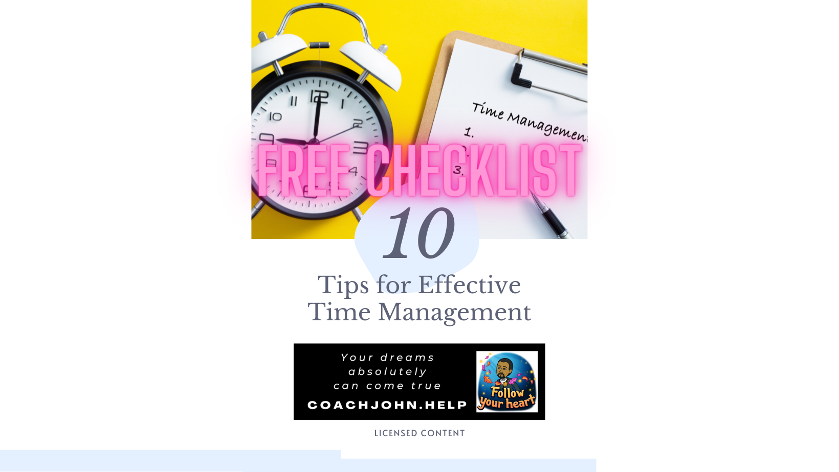 BONUS Checklist - 10 Tips for Effective Time Management