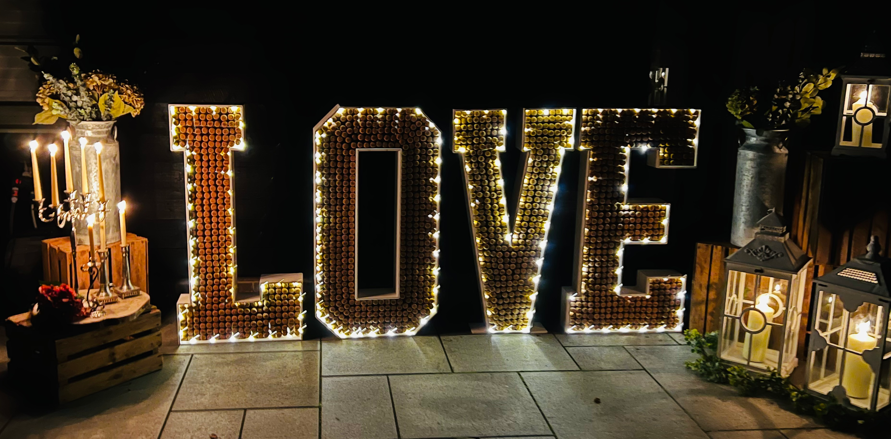 Light up love marquee letters