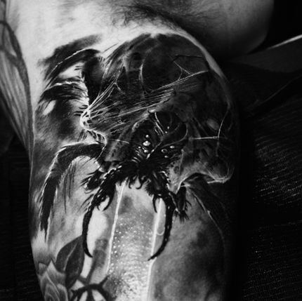 Spider skull tattoo