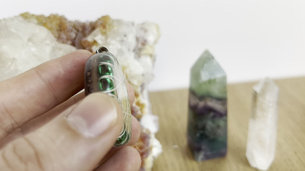 Thumbnail: Sacred Geometry Orgone Necklace – Tourmaline, Shungite, Citrine & Quartz, Rodin