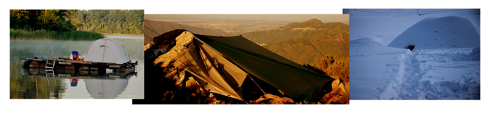 draußen Campen, Biwak, Wildis, Schneehöhle, Iglu, Floß, Tarp, jwd