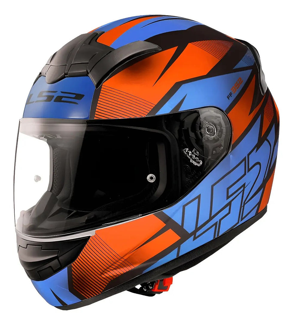 Miniatura: Casco Integral Ls2 Ff352 Axtro Azul Naranja Mate Con Aleron