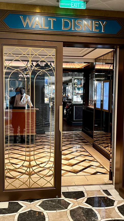 Walt Disney Side of 1923 Entrance on Board Disney Wish Class Ship