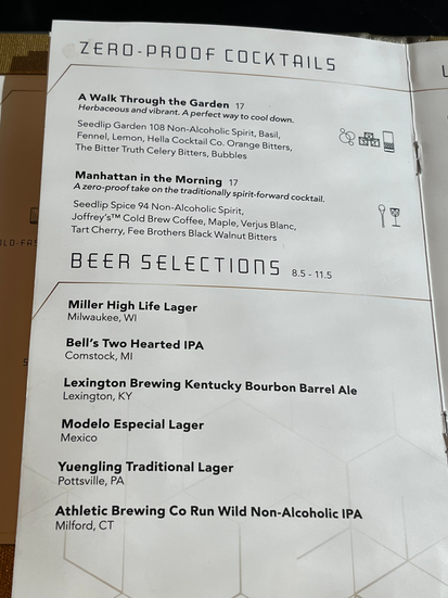 Lounge Geo-82 EPCOT Beer List