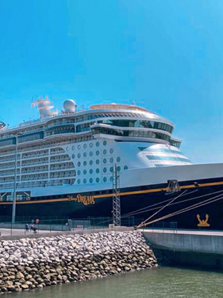 Disney Dream Ship from Disney Cruise Line Docked