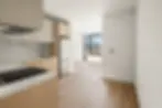 Queens condo interior — modern kitchen with light wood cabinetry and bright open living space