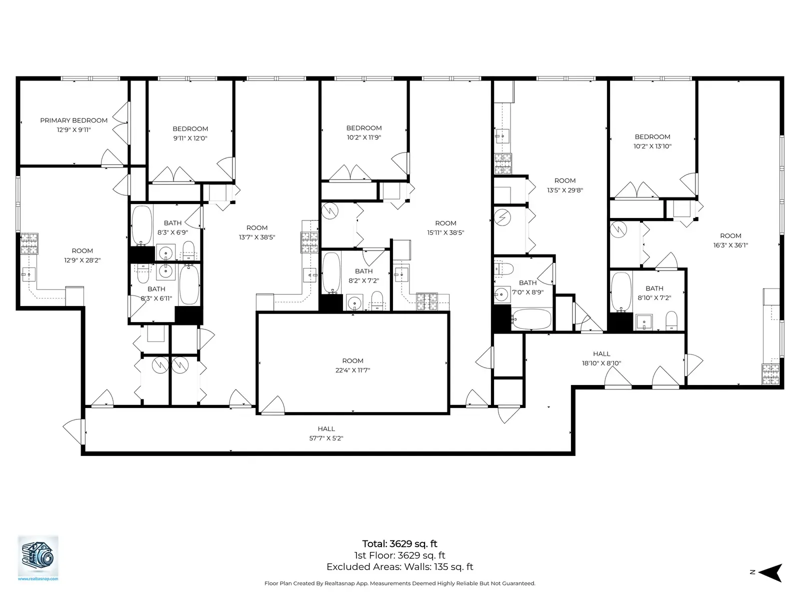 Professional 2D floor plan with room dimensions